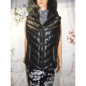 MNY Marc New York Performance black puffer vest Winter Sherpa with Lined Hood L